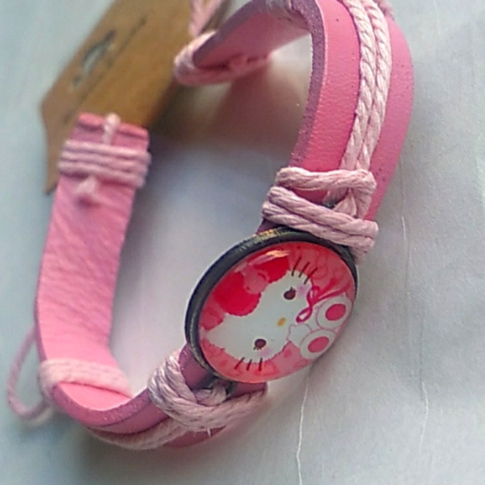 Hello kitty pink cute bracelet adjustable new